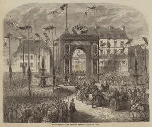 Der Kaiser und die Kaiserin passieren Caen